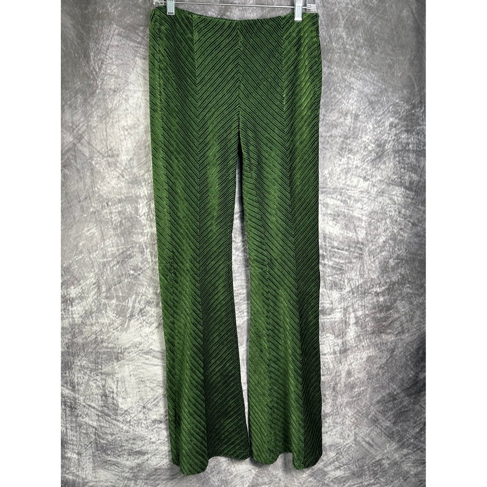 NWT Free People Slim Pull-On Flare Pants Womens Small Green Velvet Ribbed
